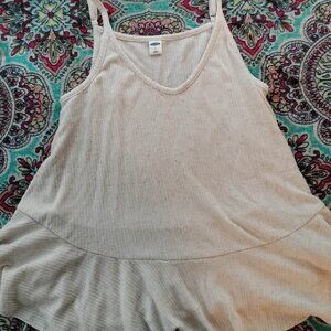 Old Navy Cream Heather Flowy Tank Size Small